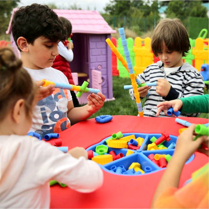 Kidora® Tekerlekli Boru Lego – 72 Parça | Yerli ve Milli Yapı Seti