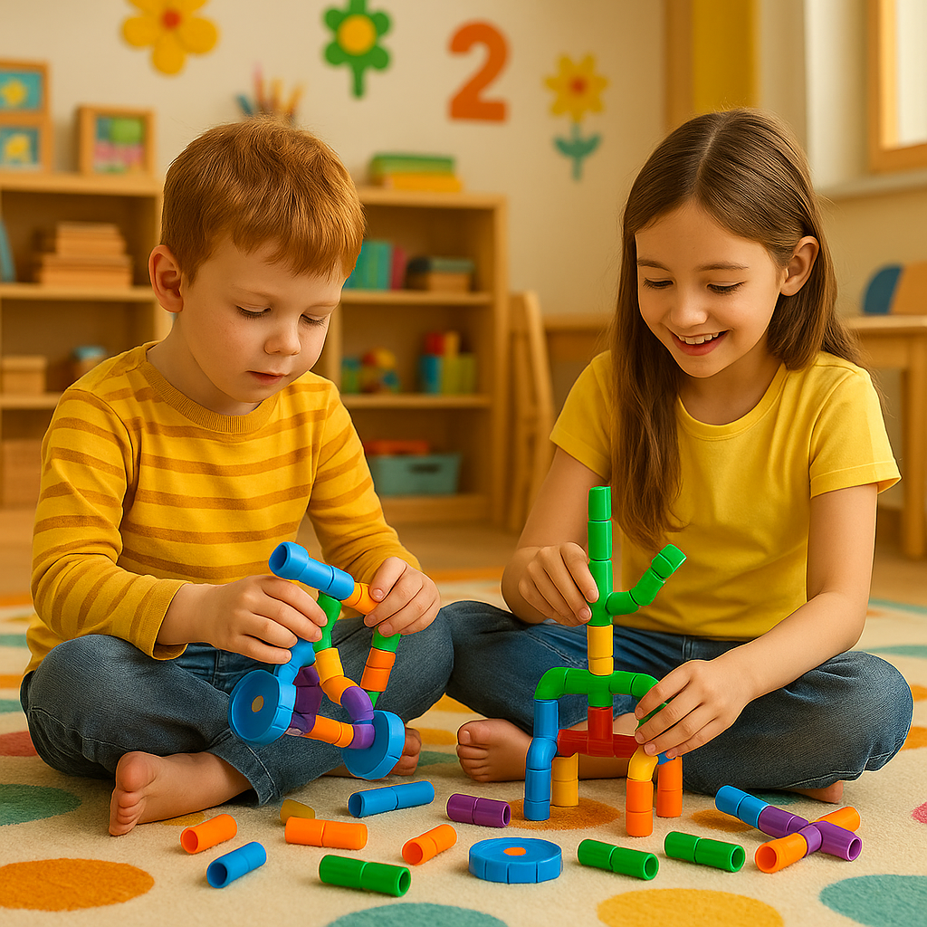 Kidora® Tekerlekli Boru Lego – 72 Parça | Yerli ve Milli Yapı Seti